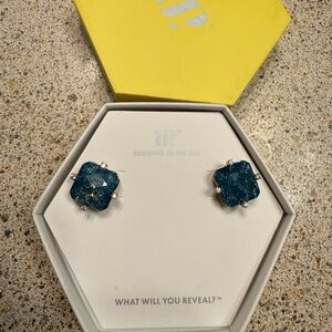 Bomb party Sapphire ice crystal studs on gold